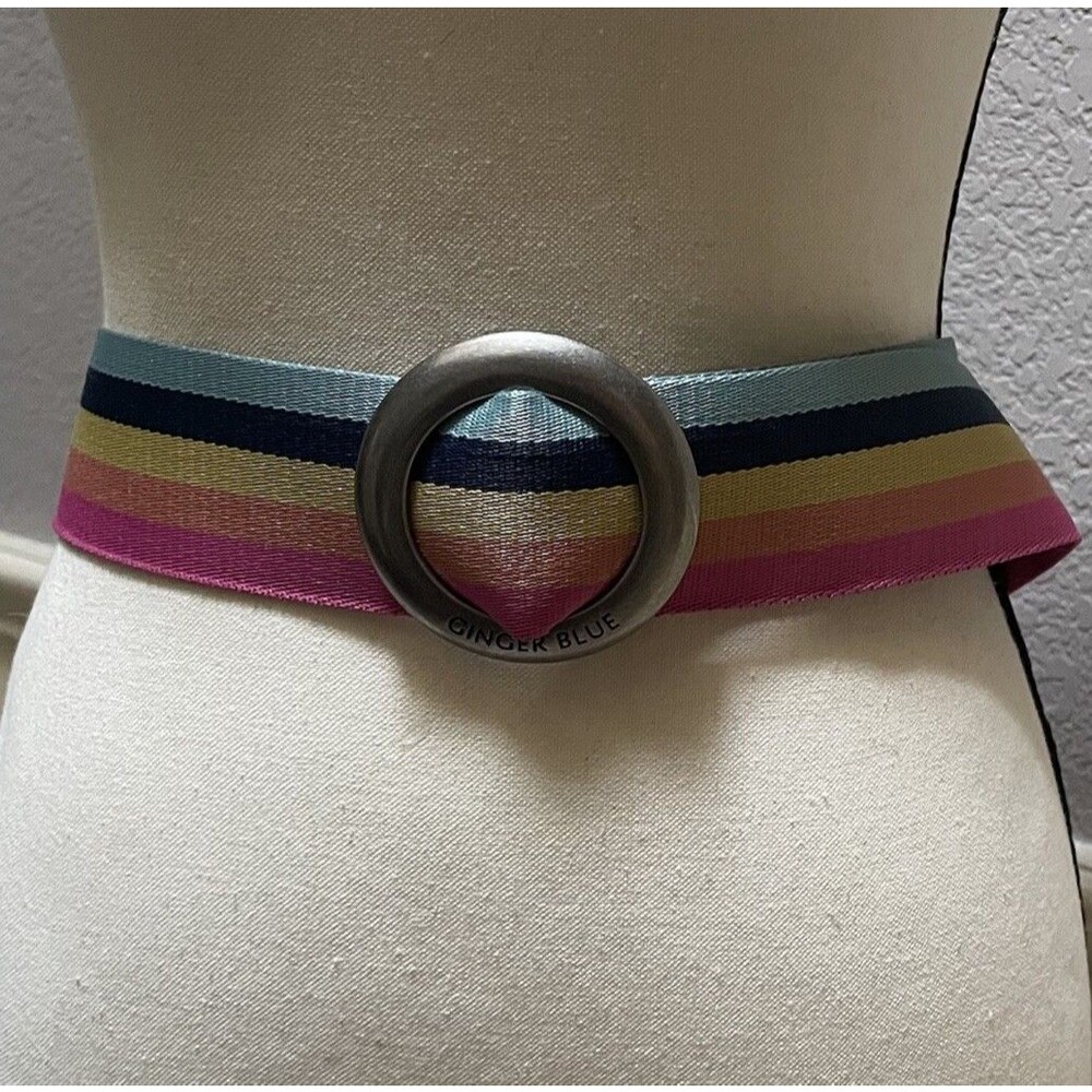 Colorful Rainbow Striped Belt Ginger Blue California Womens Dopamine Seatbelt
